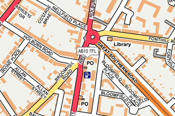 AB10 7FL map - OS OpenMap – Local (Ordnance Survey) AB10 7FL map - OS OpenMap – Local (Ordnance Survey)