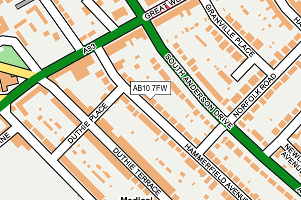 AB10 7FW map - OS OpenMap – Local (Ordnance Survey) AB10 7FW map - OS OpenMap – Local (Ordnance Survey)