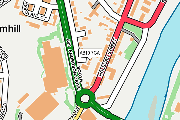 AB10 7GA map - OS OpenMap – Local (Ordnance Survey) AB10 7GA map - OS OpenMap – Local (Ordnance Survey)