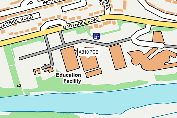 AB10 7GE map - OS OpenMap – Local (Ordnance Survey)