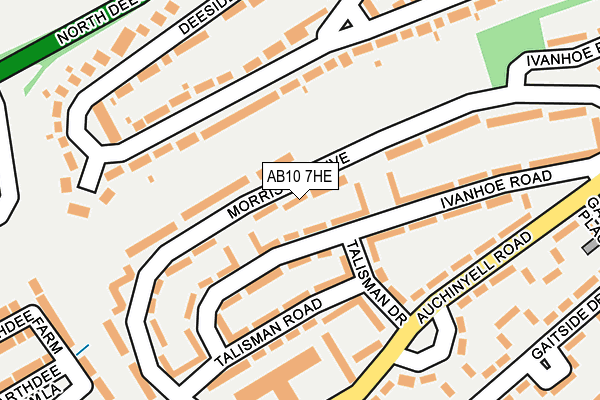 AB10 7HE map - OS OpenMap – Local (Ordnance Survey)