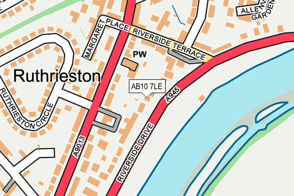 AB10 7LE map - OS OpenMap – Local (Ordnance Survey)