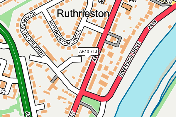 AB10 7LJ map - OS OpenMap – Local (Ordnance Survey)