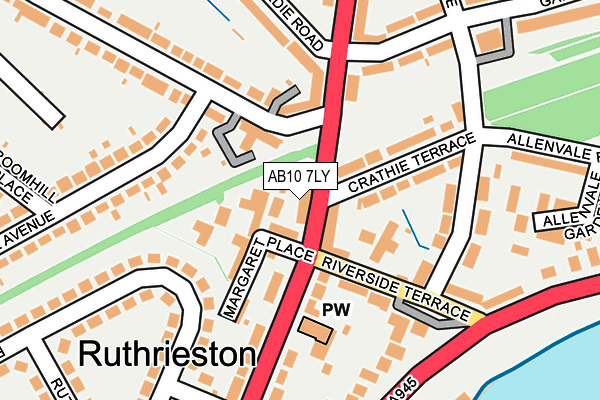 AB10 7LY map - OS OpenMap – Local (Ordnance Survey)