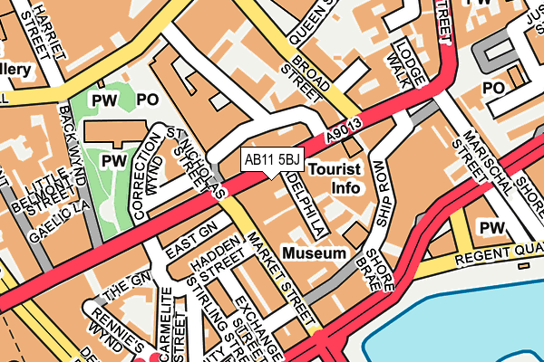 AB11 5BJ map - OS OpenMap – Local (Ordnance Survey) AB11 5BJ map - OS OpenMap – Local (Ordnance Survey)
