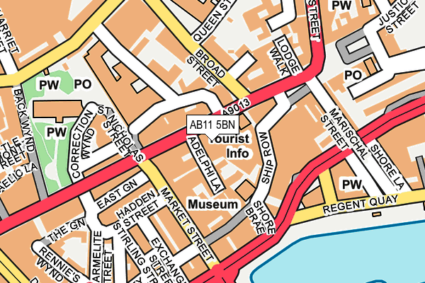 AB11 5BN map - OS OpenMap – Local (Ordnance Survey) AB11 5BN map - OS OpenMap – Local (Ordnance Survey)