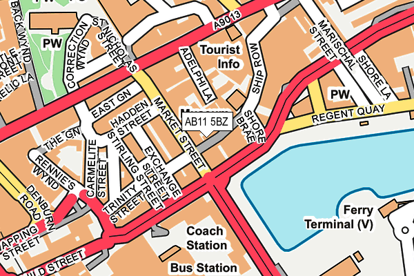 AB11 5BZ map - OS OpenMap – Local (Ordnance Survey) AB11 5BZ map - OS OpenMap – Local (Ordnance Survey)