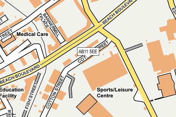 AB11 5EE map - OS OpenMap – Local (Ordnance Survey) AB11 5EE map - OS OpenMap – Local (Ordnance Survey)
