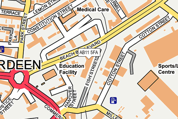 AB11 5FA map - OS OpenMap – Local (Ordnance Survey) AB11 5FA map - OS OpenMap – Local (Ordnance Survey)