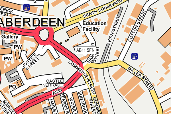 AB11 5FN map - OS OpenMap – Local (Ordnance Survey) AB11 5FN map - OS OpenMap – Local (Ordnance Survey)