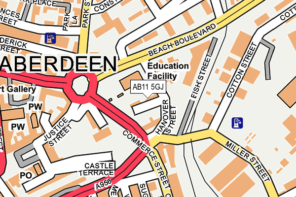 AB11 5GJ map - OS OpenMap – Local (Ordnance Survey) AB11 5GJ map - OS OpenMap – Local (Ordnance Survey)