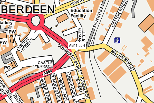 AB11 5JH map - OS OpenMap – Local (Ordnance Survey)