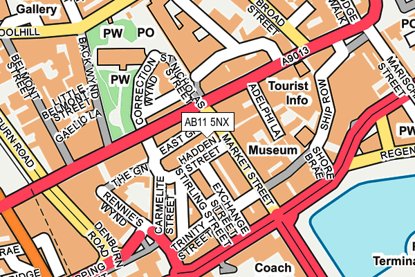 AB11 5NX map - OS OpenMap – Local (Ordnance Survey) AB11 5NX map - OS OpenMap – Local (Ordnance Survey)