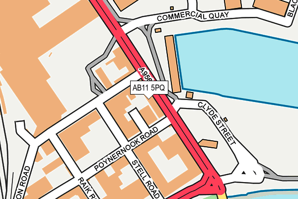 AB11 5PQ map - OS OpenMap – Local (Ordnance Survey) AB11 5PQ map - OS OpenMap – Local (Ordnance Survey)
