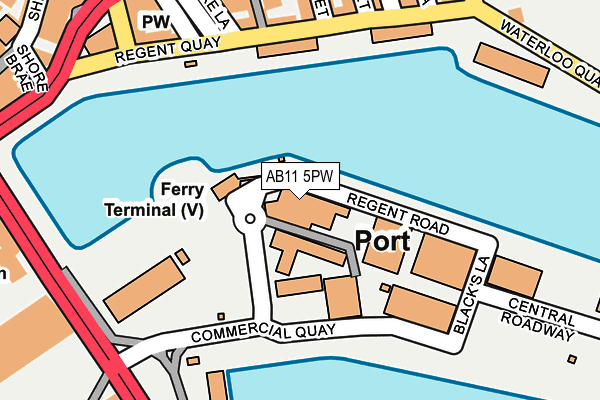 AB11 5PW map - OS OpenMap – Local (Ordnance Survey) AB11 5PW map - OS OpenMap – Local (Ordnance Survey)