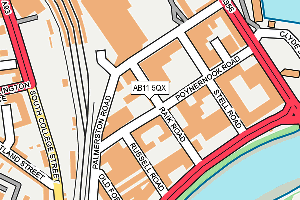 AB11 5QX map - OS OpenMap – Local (Ordnance Survey) AB11 5QX map - OS OpenMap – Local (Ordnance Survey)