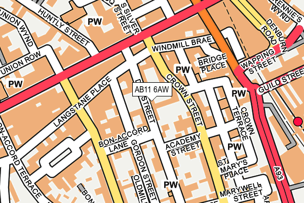 AB11 6AW map - OS OpenMap – Local (Ordnance Survey) AB11 6AW map - OS OpenMap – Local (Ordnance Survey)