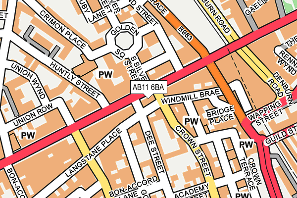 AB11 6BA map - OS OpenMap – Local (Ordnance Survey) AB11 6BA map - OS OpenMap – Local (Ordnance Survey)