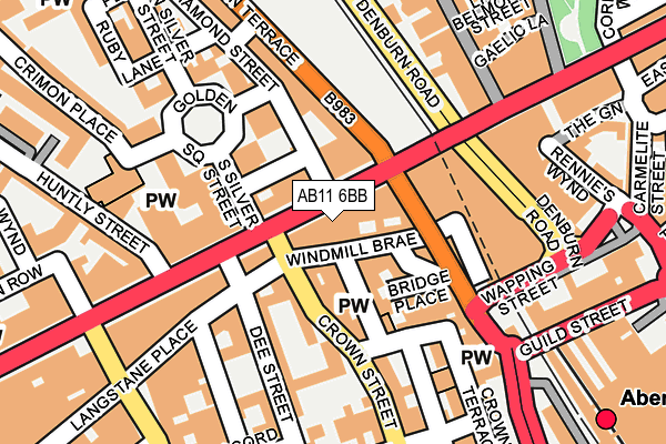 AB11 6BB map - OS OpenMap – Local (Ordnance Survey) AB11 6BB map - OS OpenMap – Local (Ordnance Survey)