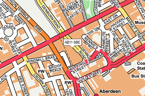 AB11 6BE map - OS OpenMap – Local (Ordnance Survey) AB11 6BE map - OS OpenMap – Local (Ordnance Survey)