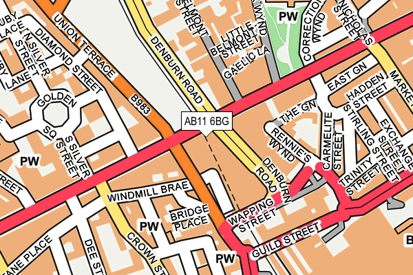 AB11 6BG map - OS OpenMap – Local (Ordnance Survey) AB11 6BG map - OS OpenMap – Local (Ordnance Survey)