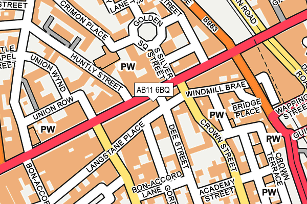 AB11 6BQ map - OS OpenMap – Local (Ordnance Survey) AB11 6BQ map - OS OpenMap – Local (Ordnance Survey)