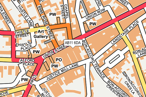 AB11 6DA map - OS OpenMap – Local (Ordnance Survey) AB11 6DA map - OS OpenMap – Local (Ordnance Survey)