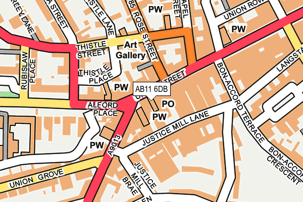 AB11 6DB map - OS OpenMap – Local (Ordnance Survey) AB11 6DB map - OS OpenMap – Local (Ordnance Survey)