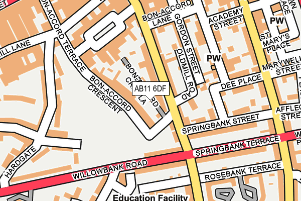 AB11 6DF map - OS OpenMap – Local (Ordnance Survey) AB11 6DF map - OS OpenMap – Local (Ordnance Survey)