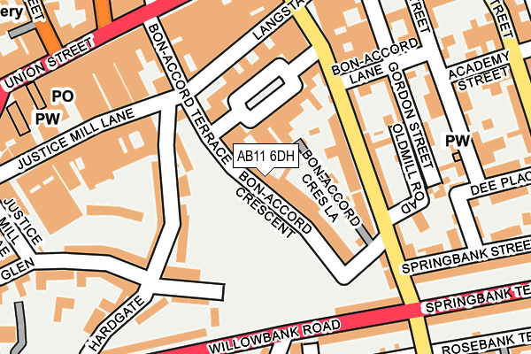 AB11 6DH map - OS OpenMap – Local (Ordnance Survey) AB11 6DH map - OS OpenMap – Local (Ordnance Survey)