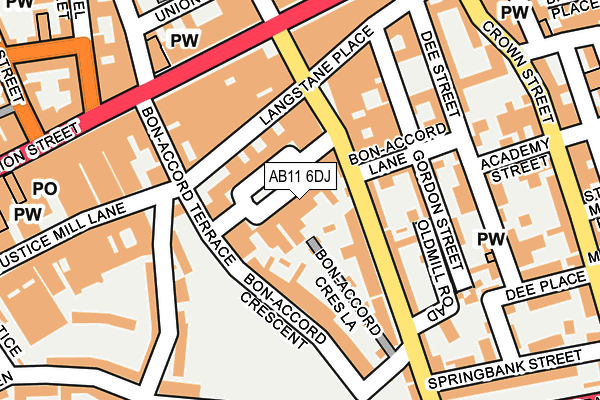 AB11 6DJ map - OS OpenMap – Local (Ordnance Survey) AB11 6DJ map - OS OpenMap – Local (Ordnance Survey)