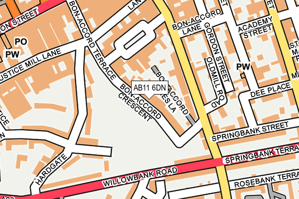 AB11 6DN map - OS OpenMap – Local (Ordnance Survey) AB11 6DN map - OS OpenMap – Local (Ordnance Survey)