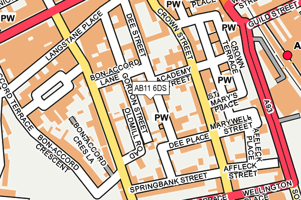AB11 6DS map - OS OpenMap – Local (Ordnance Survey) AB11 6DS map - OS OpenMap – Local (Ordnance Survey)