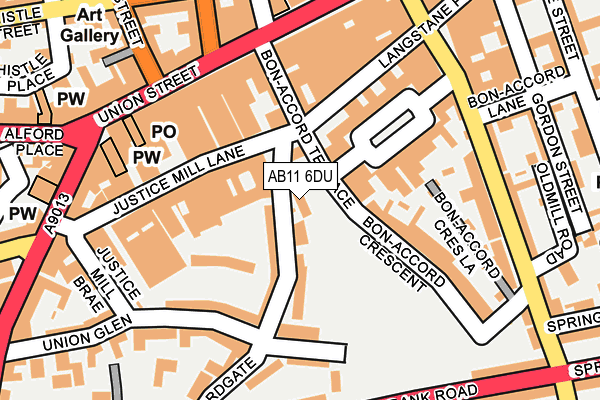 AB11 6DU map - OS OpenMap – Local (Ordnance Survey) AB11 6DU map - OS OpenMap – Local (Ordnance Survey)