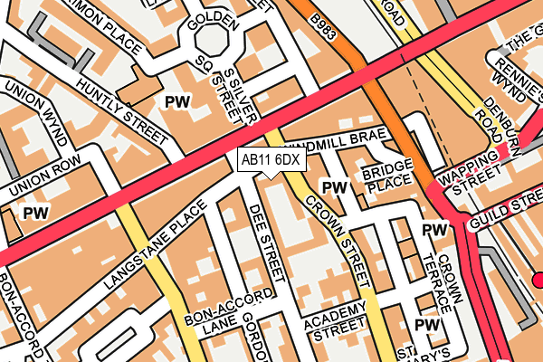 AB11 6DX map - OS OpenMap – Local (Ordnance Survey) AB11 6DX map - OS OpenMap – Local (Ordnance Survey)