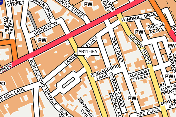 AB11 6EA map - OS OpenMap – Local (Ordnance Survey) AB11 6EA map - OS OpenMap – Local (Ordnance Survey)