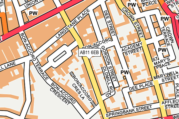 AB11 6EB map - OS OpenMap – Local (Ordnance Survey) AB11 6EB map - OS OpenMap – Local (Ordnance Survey)