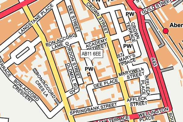 AB11 6EE map - OS OpenMap – Local (Ordnance Survey) AB11 6EE map - OS OpenMap – Local (Ordnance Survey)