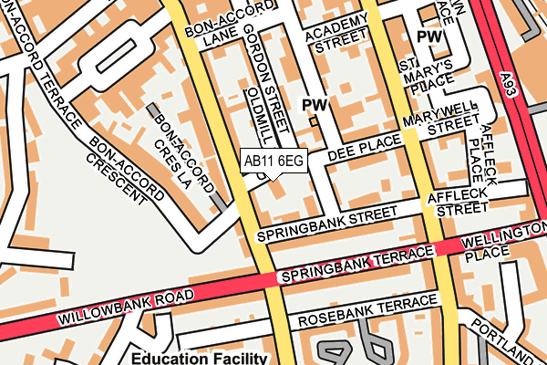 AB11 6EG map - OS OpenMap – Local (Ordnance Survey)