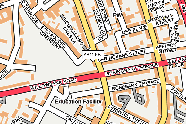 AB11 6EJ map - OS OpenMap – Local (Ordnance Survey) AB11 6EJ map - OS OpenMap – Local (Ordnance Survey)