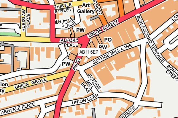 AB11 6EP map - OS OpenMap – Local (Ordnance Survey) AB11 6EP map - OS OpenMap – Local (Ordnance Survey)
