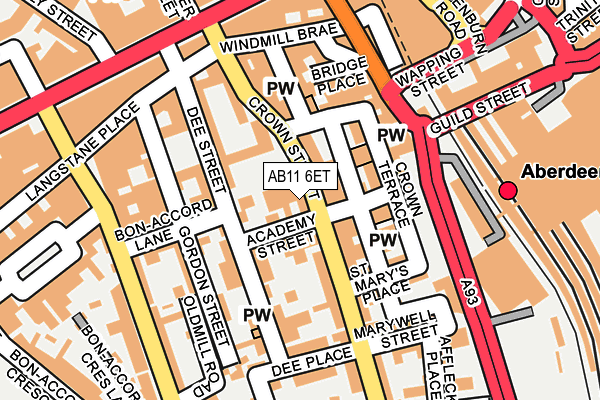 AB11 6ET map - OS OpenMap – Local (Ordnance Survey) AB11 6ET map - OS OpenMap – Local (Ordnance Survey)