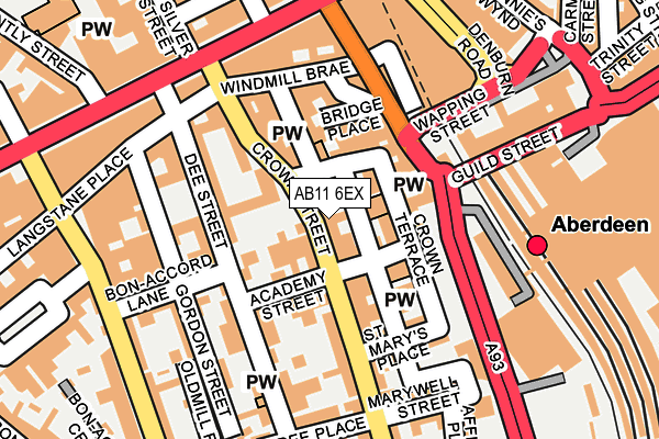 AB11 6EX map - OS OpenMap – Local (Ordnance Survey) AB11 6EX map - OS OpenMap – Local (Ordnance Survey)