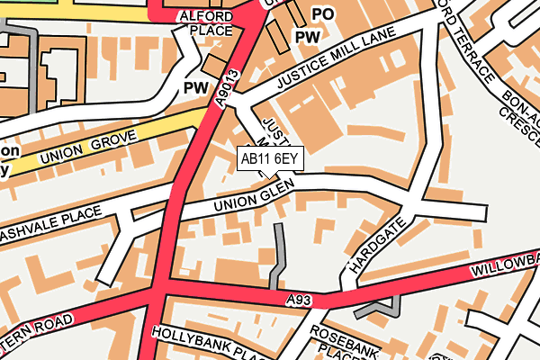AB11 6EY map - OS OpenMap – Local (Ordnance Survey) AB11 6EY map - OS OpenMap – Local (Ordnance Survey)