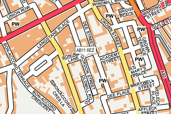 AB11 6EZ map - OS OpenMap – Local (Ordnance Survey) AB11 6EZ map - OS OpenMap – Local (Ordnance Survey)