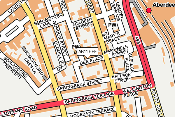 AB11 6FF map - OS OpenMap – Local (Ordnance Survey) AB11 6FF map - OS OpenMap – Local (Ordnance Survey)