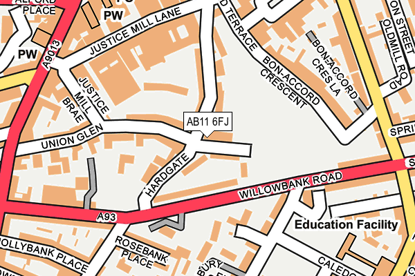 AB11 6FJ map - OS OpenMap – Local (Ordnance Survey) AB11 6FJ map - OS OpenMap – Local (Ordnance Survey)