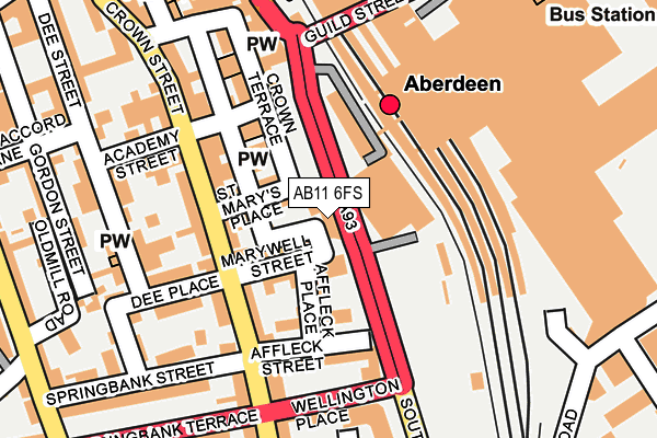 AB11 6FS map - OS OpenMap – Local (Ordnance Survey) AB11 6FS map - OS OpenMap – Local (Ordnance Survey)