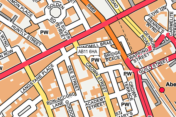AB11 6HA map - OS OpenMap – Local (Ordnance Survey) AB11 6HA map - OS OpenMap – Local (Ordnance Survey)