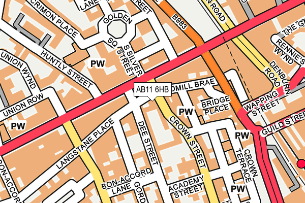AB11 6HB map - OS OpenMap – Local (Ordnance Survey) AB11 6HB map - OS OpenMap – Local (Ordnance Survey)